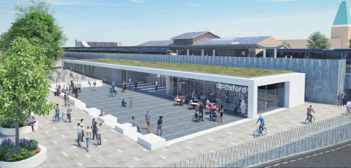 Artist impression of the new and updated Oxford railway station