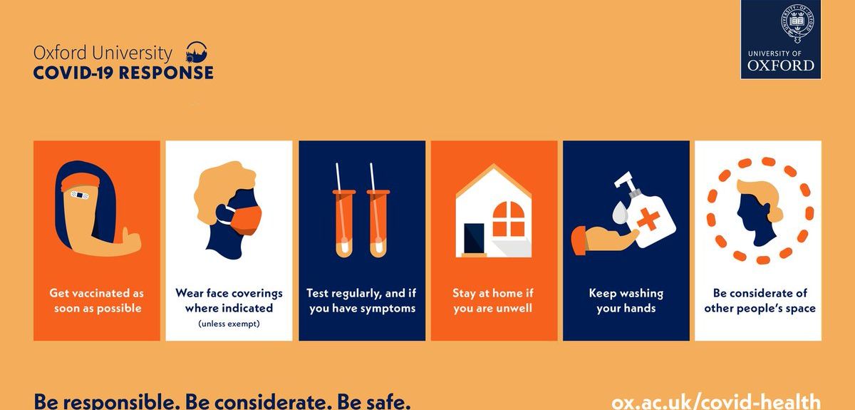 Health campaign banner with messaging and illustrations. Credits: Univ. of Oxford