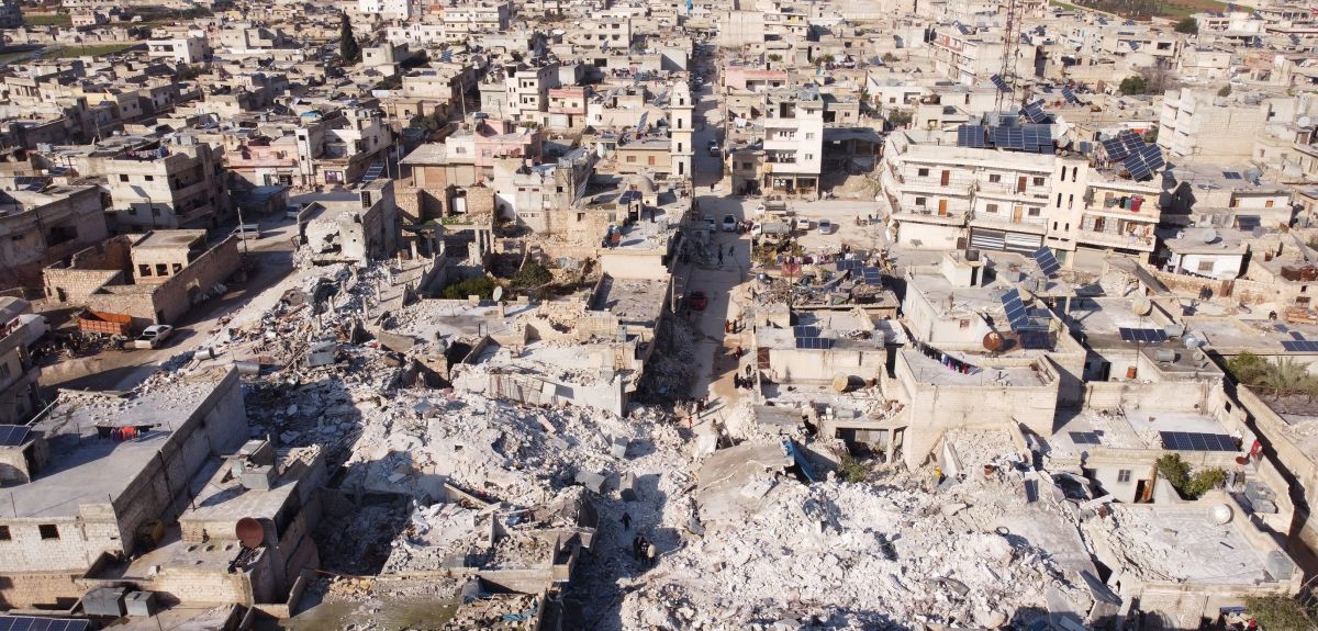 Drone photos over Aleppo, Syria show the massive devastation caused by the earthquake that struck Syria and Turkey, leaving tens of thousands dead and injured