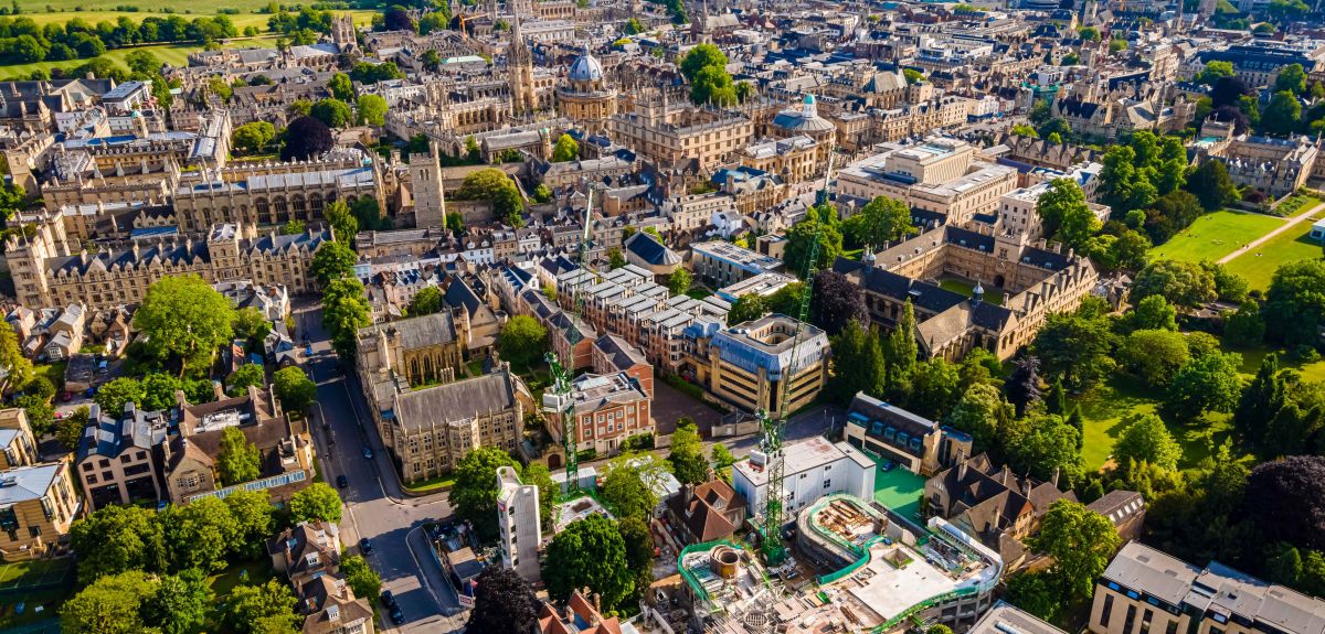 Aerial view of Oxford city centre