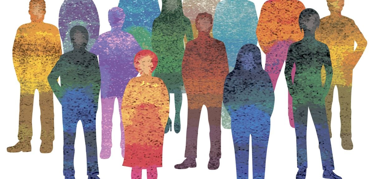 Stencils of humans in multiple textures and colours. Credit: aelitta, Getty Images