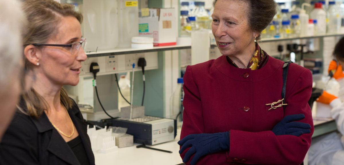 Princess Royal hears about the latest in osteoarthritis research at the Kennedy Institute.