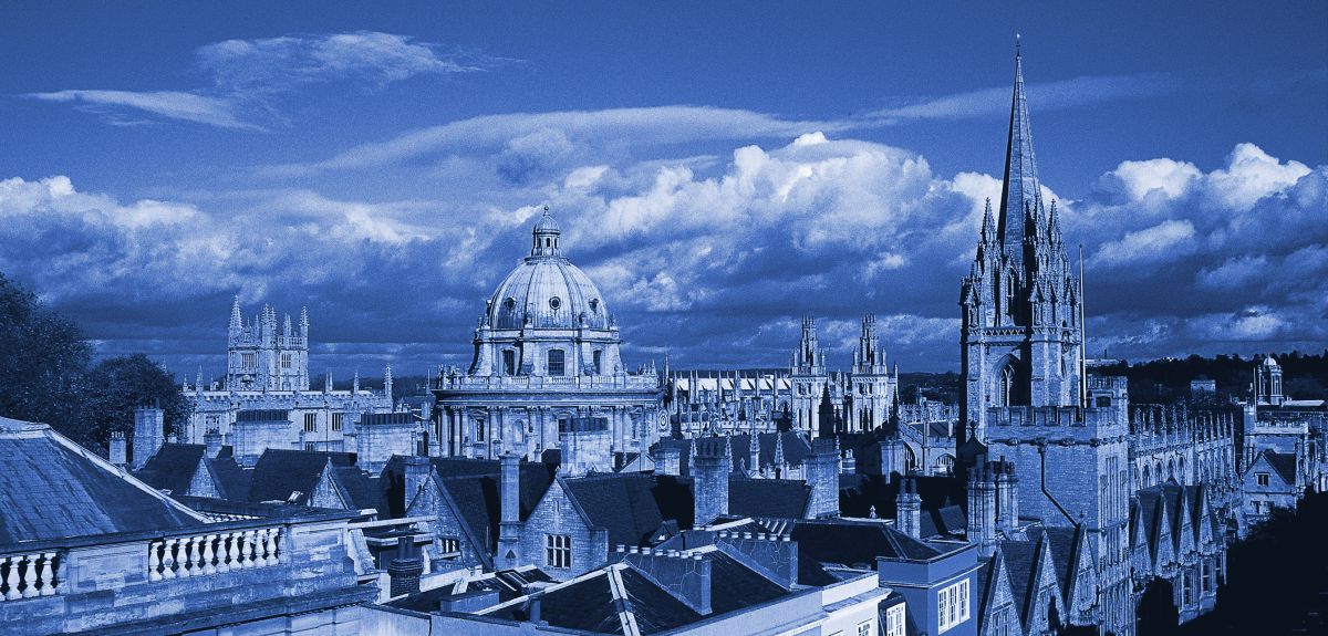 Oxford skyline in blue tones