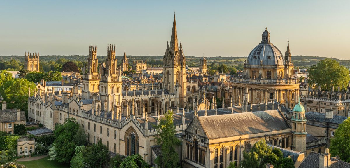 Oxford skyline featuring the Radcliffe Camera and The University Church of St Mary the Virgin