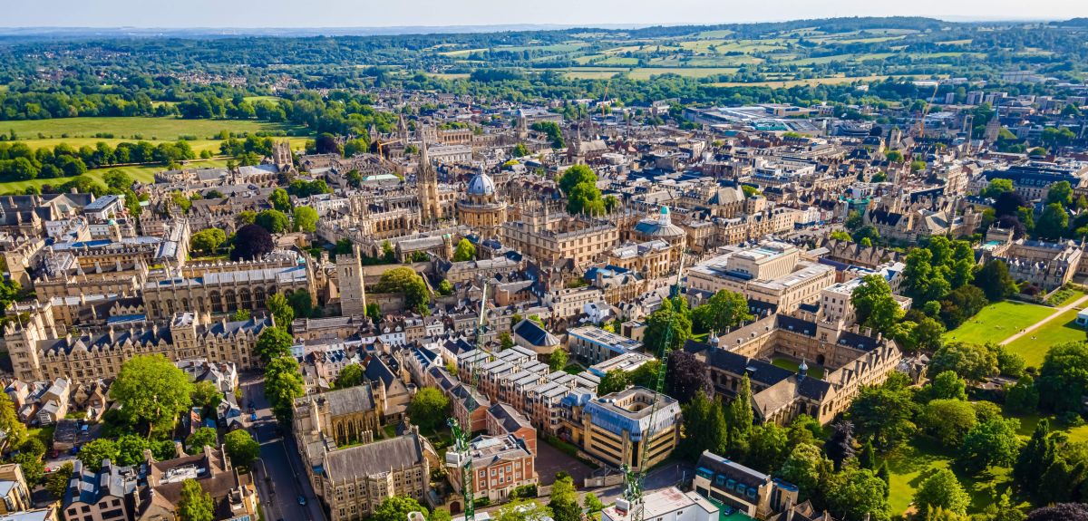 Aerial view of Oxford city centre