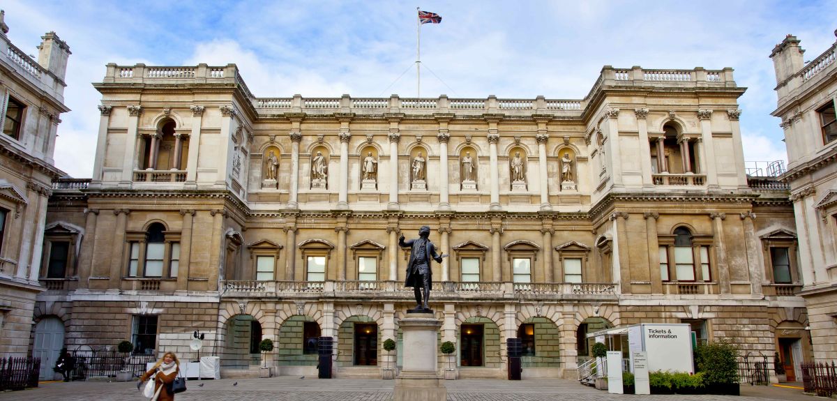 Exterior shot of Burlington House, Royal Academy of Arts, London - credit Fraser Marr