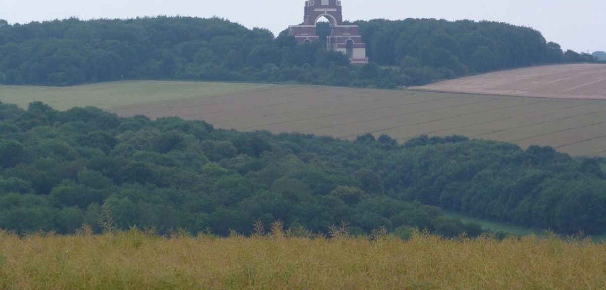 Thiepval Wood, the site of a battle in World War One which inspired Edmund Blunden's poem 'Thiepval Wood'. A draft of the poem written while Blunden was at the Somme is currently on display in the Bodleian.