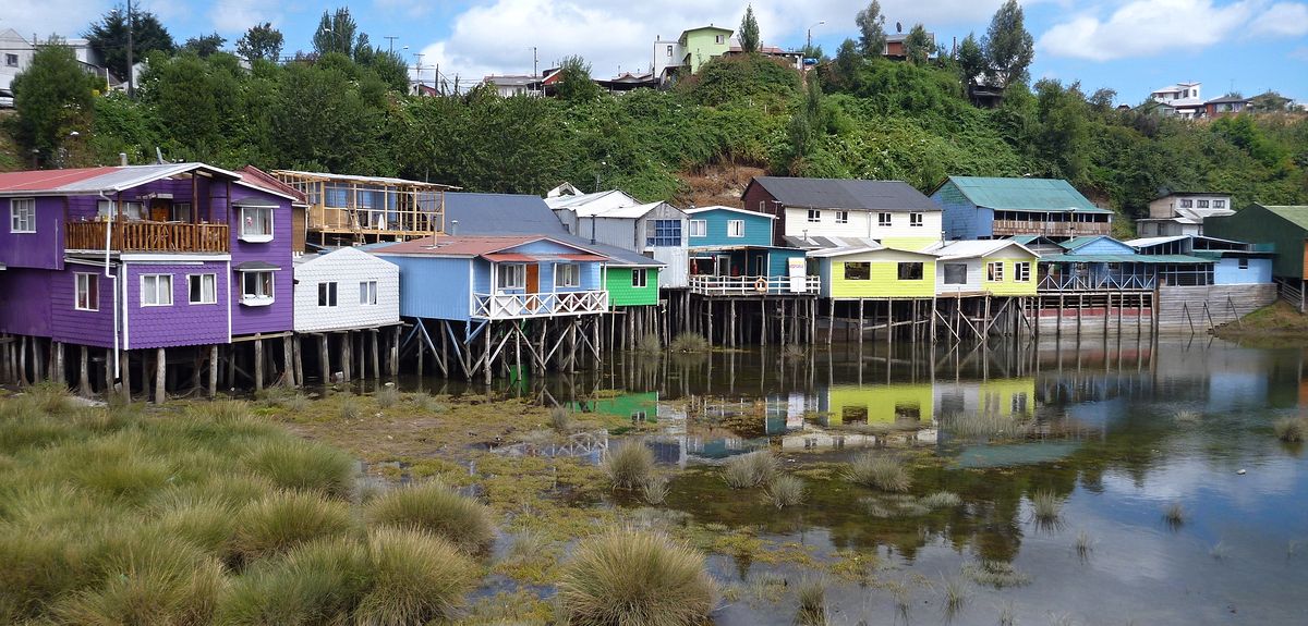 Houses in Ancud, Chiloé Island, Chile