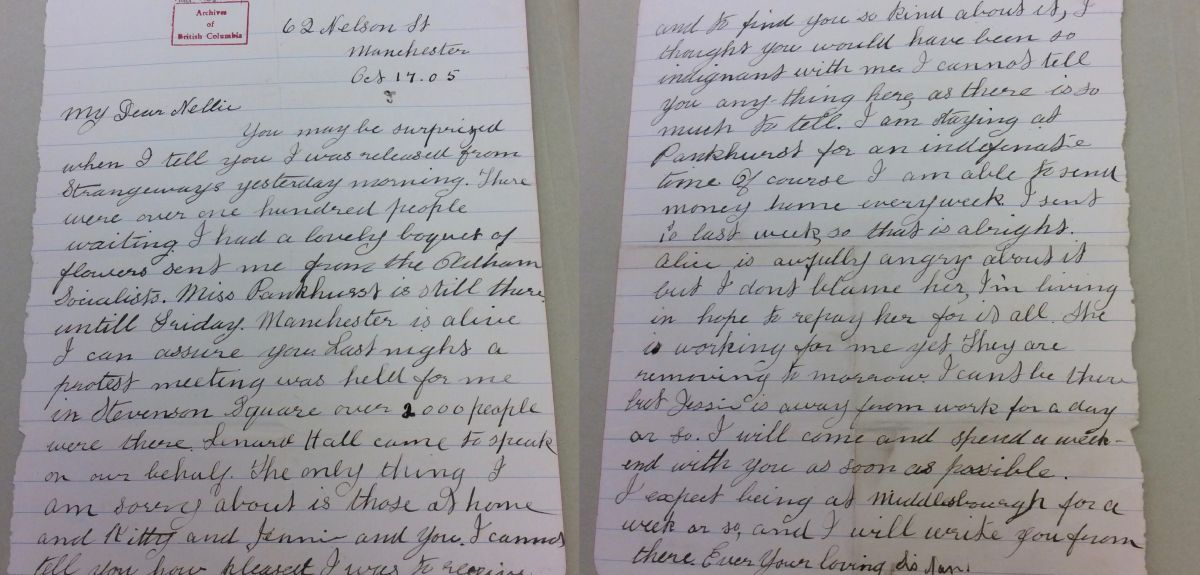 Annie Kenney's letter