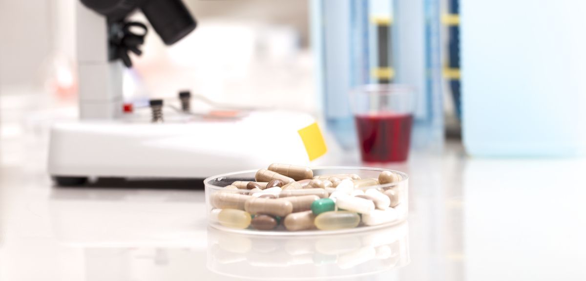 Pills in a dish in a lab