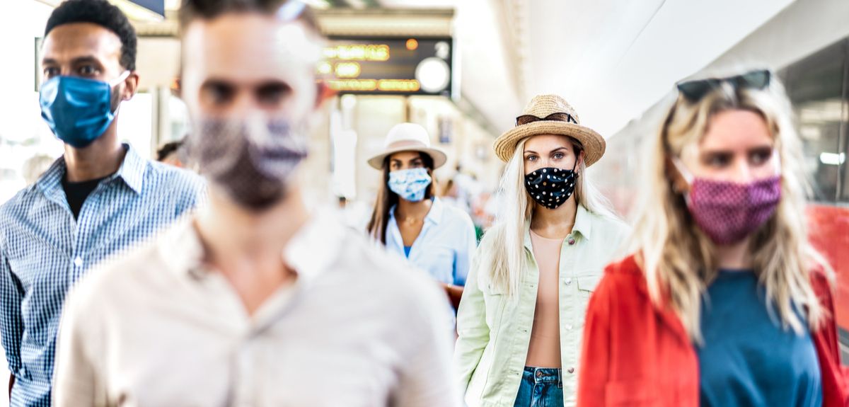 the risk of infection is diminished when individuals wear face  covering/masks