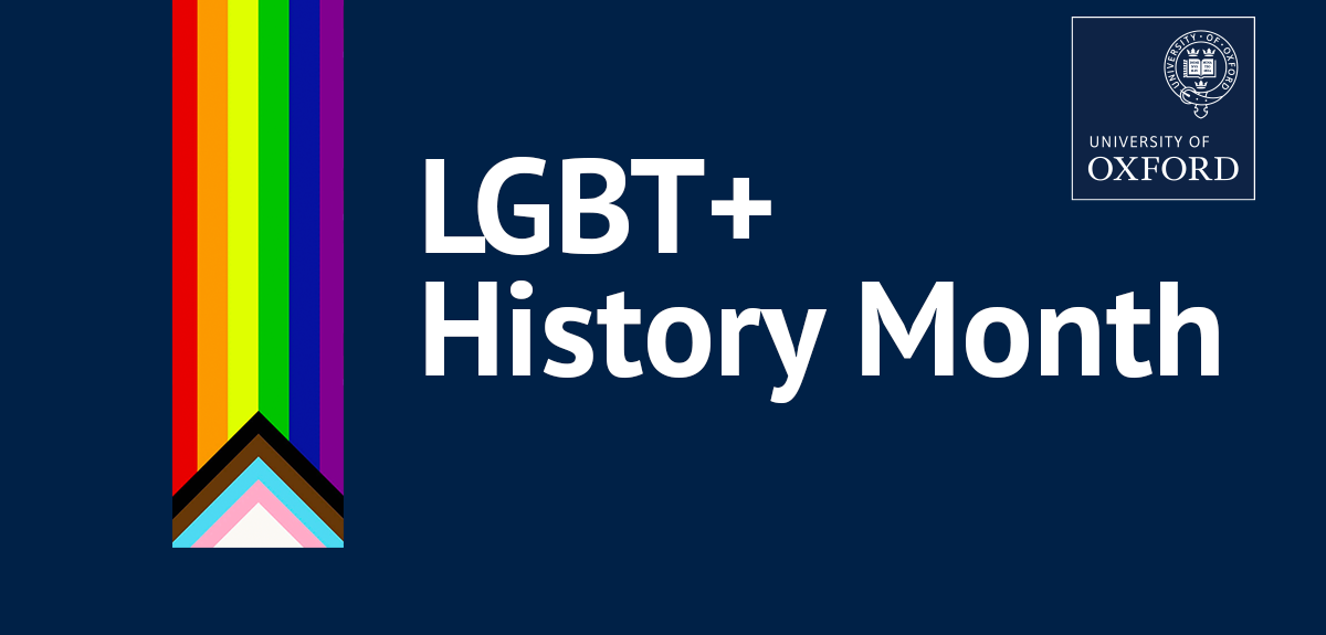 LGBT+ History Month with progress flag.