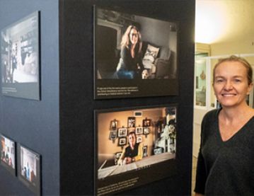 Woman in photo exhibition