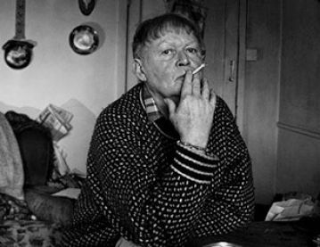 Black and white photo of smoker