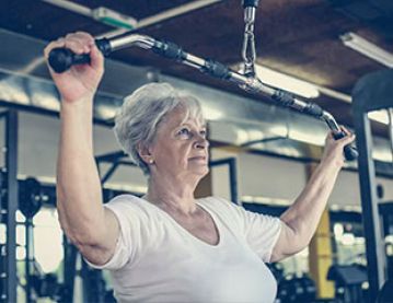 Mature woman in a gym