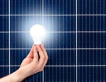 Image of a lightbulb and a solar panel