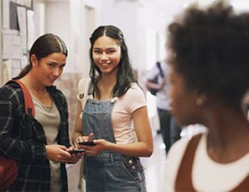 Teenage girls in school