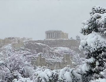 Acropolis under snow