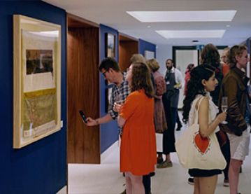 Visitors to an exhibition