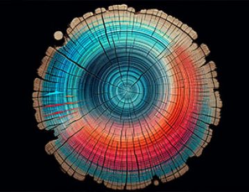 section through tree stump