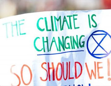 Climate protest sign