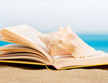 open book on sand