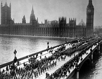 Westminster bridge in 1920s