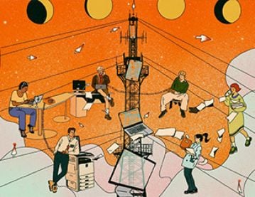 illstration of AI in writing