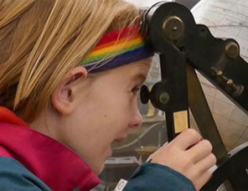 Young girl in museum