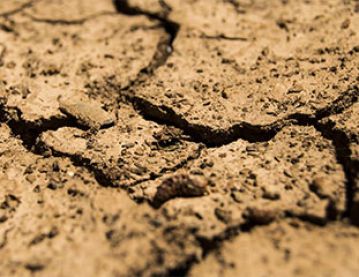 close up of very dry earth