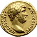. Each coin was from the reign of a different Roman emperor: one from Hadrian (2nd century AD), one from Tiberius (early 1st century AD) and one from Julian II (4th century AD).