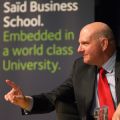 Steve Ballmer, Chief Executive at Microsoft, on a visit to Saïd Business School in 2014.