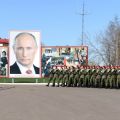 Portrait of President Putin towering over a military march past: People’s identification with the Soviet Union appears to have a clear and growing basis in Russian public opinion, according to Professors Chaisty and Whitefield. Credit: Shutterstock.