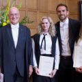 This year's winners of the Vice Chancellor's Social Impact Awards are Emma Alexander, Elisabeth Brierley, Hannah Prescott, Tyler Spencer and Eden Tanner. Photo credit: Graham Read, Oxford Hub