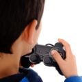 Child playing video game