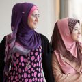 Muslim women in headscarves