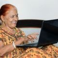 Older person using a laptop: Gen-Z and millennials are digital natives who are pointing to the direction of our digital futures. India is among the fastest risers in tech-enabled countries. Credit: Shutterstock