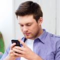 Man communicating on smartphone
