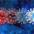 Artist's impression of a mutating coronavirus