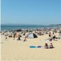 Bournemouth beach in May 2020, when UK movement was 68% below pre-lockdown levels