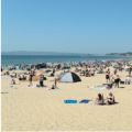Bournemouth beach in May 2020, when UK movement was 68% below pre-lockdown levels