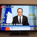 Francois Hollande speaks on TV about 2015 french terror attacks