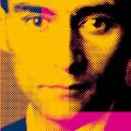 Close image of Kafka's face, graphically stylised to match post image