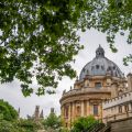 The Radcliffe Camera through trees. 