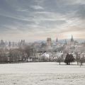 View from South Park in the snow across to Oxford's skyline 