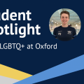 Student spotlight banner: Being LGBTQ+ at Oxford . Credits: University of Oxford 