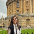 Oxford student Doruntina Aruqaj in front of the Radcliffe Camera