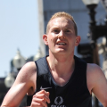 Oxford student Lachlan Arthur running the Boston Marathon 