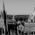 Oxford skyline in black and white.