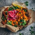 Chana fries photo from 'Jackfruit and Blue Ginger' recipe book by Oxford student Sasha Gill